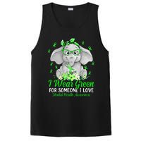 I Wear Green For Mental Health Awareness Ribbon Elephant PosiCharge Competitor Tank