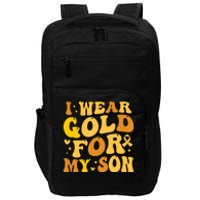 I Wear Gold For My Son Childhood Cancer Awareness Impact Tech Backpack