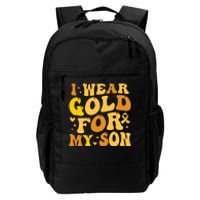 I Wear Gold For My Son Childhood Cancer Awareness Daily Commute Backpack