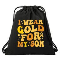 I Wear Gold For My Son Childhood Cancer Awareness Drawstring Bag