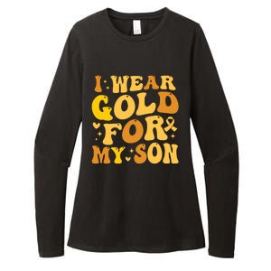 I Wear Gold For My Son Childhood Cancer Awareness Womens CVC Long Sleeve Shirt