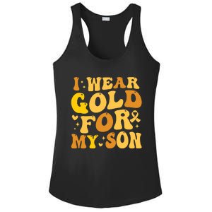 I Wear Gold For My Son Childhood Cancer Awareness Ladies PosiCharge Competitor Racerback Tank