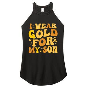 I Wear Gold For My Son Childhood Cancer Awareness Women's Perfect Tri Rocker Tank