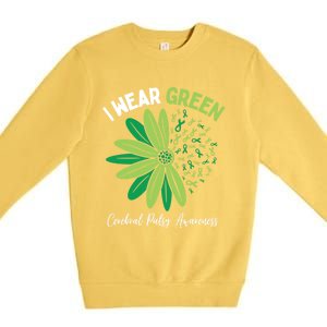 I Wear Green For My Daughter Cerebral Palsy Awareness Premium Crewneck Sweatshirt