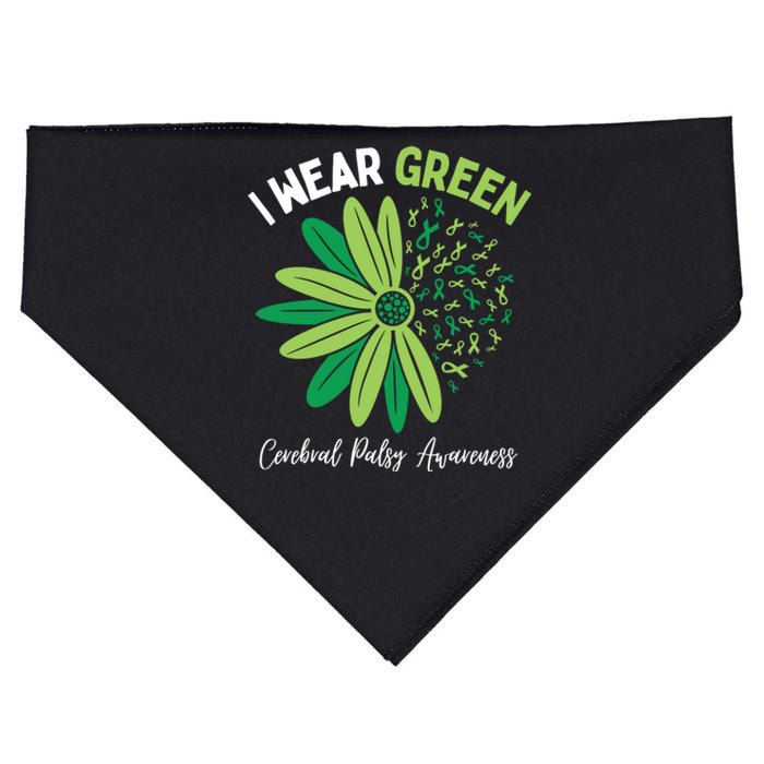 I Wear Green For My Daughter Cerebral Palsy Awareness USA-Made Doggie Bandana