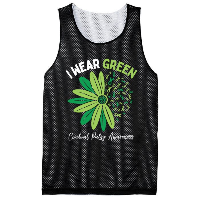 I Wear Green For My Daughter Cerebral Palsy Awareness Mesh Reversible Basketball Jersey Tank