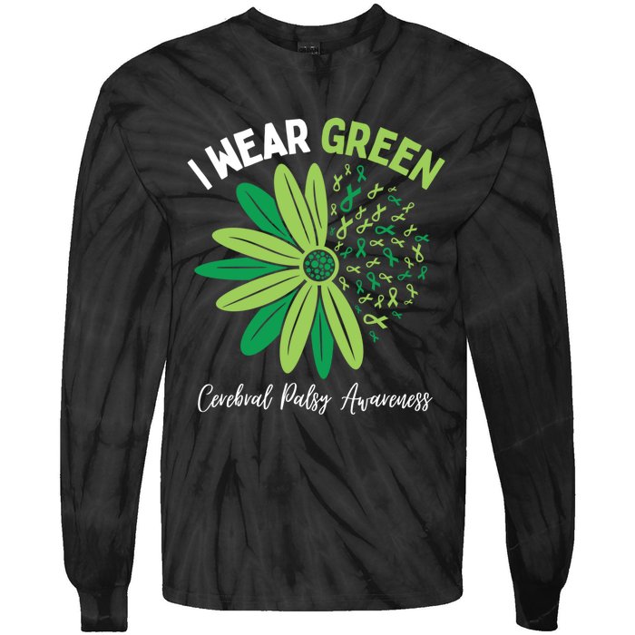 I Wear Green For My Daughter Cerebral Palsy Awareness Tie-Dye Long Sleeve Shirt