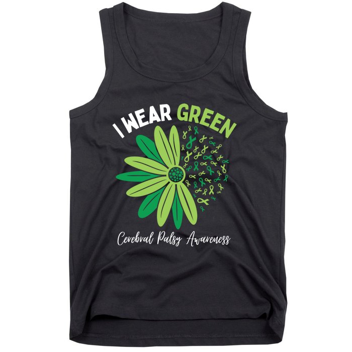 I Wear Green For My Daughter Cerebral Palsy Awareness Tank Top