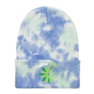 I Wear Green For My Daughter Cerebral Palsy Awareness Tie Dye 12in Knit Beanie