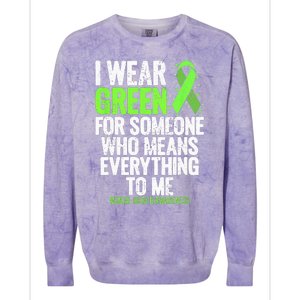 I Wear Green Ribbon Fight The Stigma Mental Health Awareness Colorblast Crewneck Sweatshirt