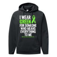 I Wear Green Ribbon Fight The Stigma Mental Health Awareness Performance Fleece Hoodie