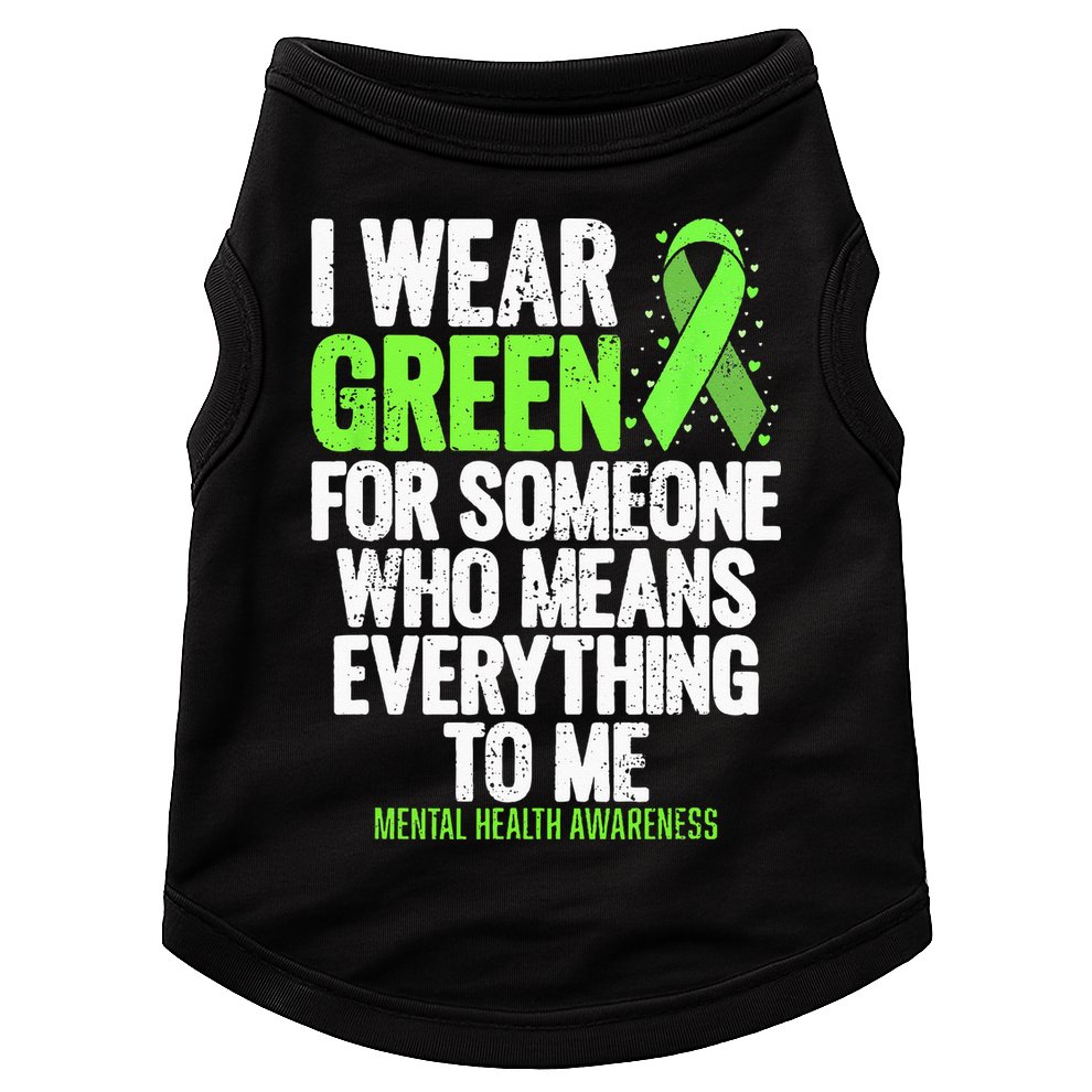 I Wear Green Ribbon Fight The Stigma Mental Health Awareness Doggie Tank