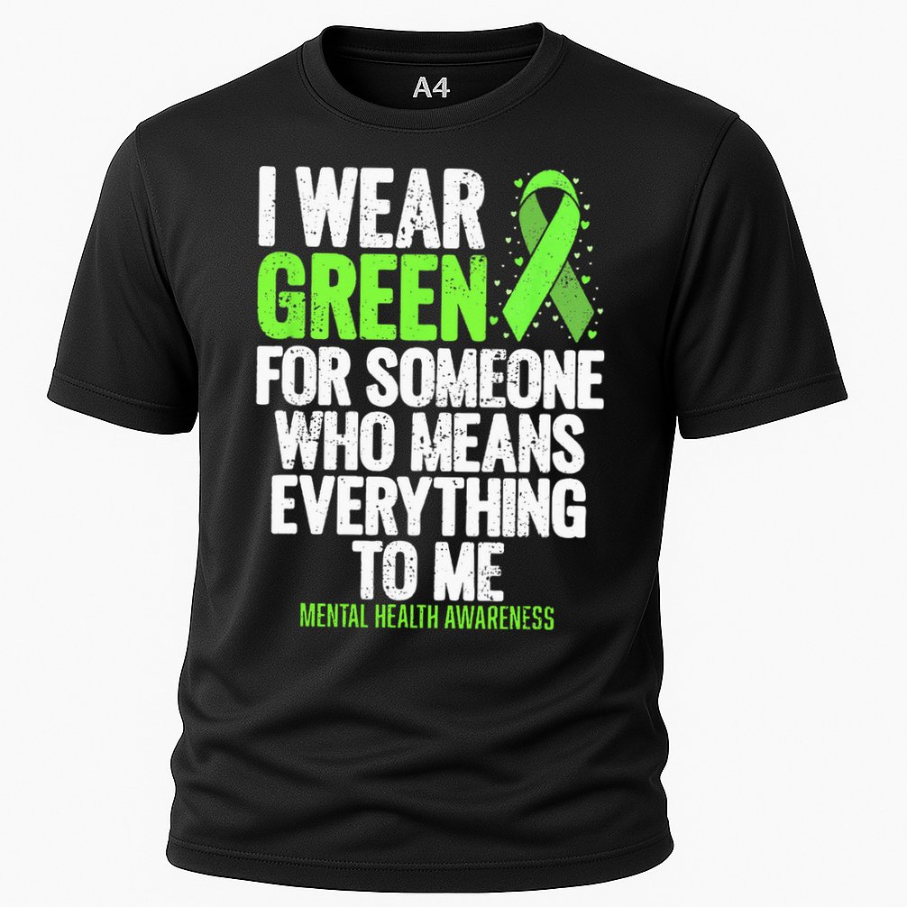 I Wear Green Ribbon Fight The Stigma Mental Health Awareness Cooling Performance Crew T-Shirt