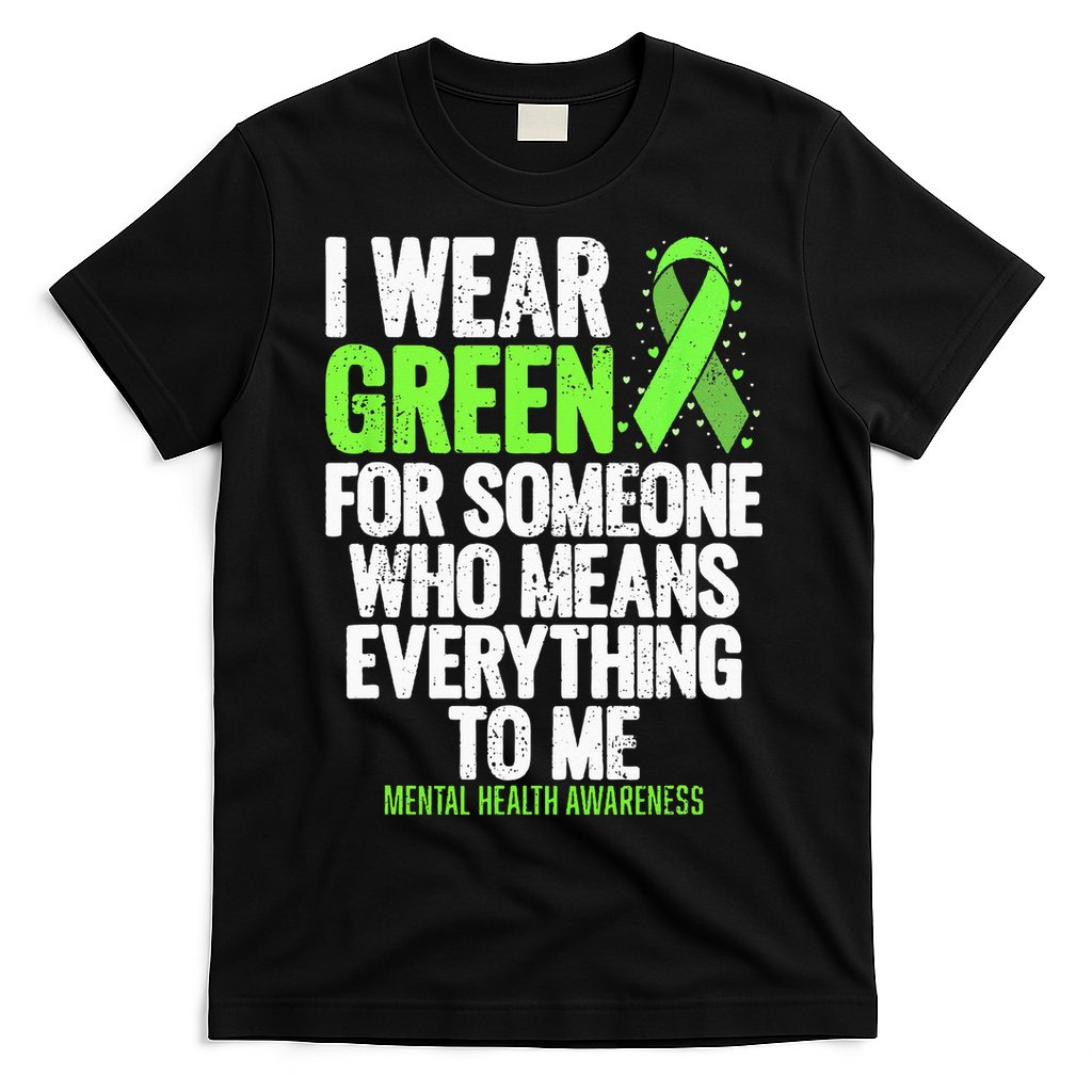 I Wear Green Ribbon Fight The Stigma Mental Health Awareness T-Shirt
