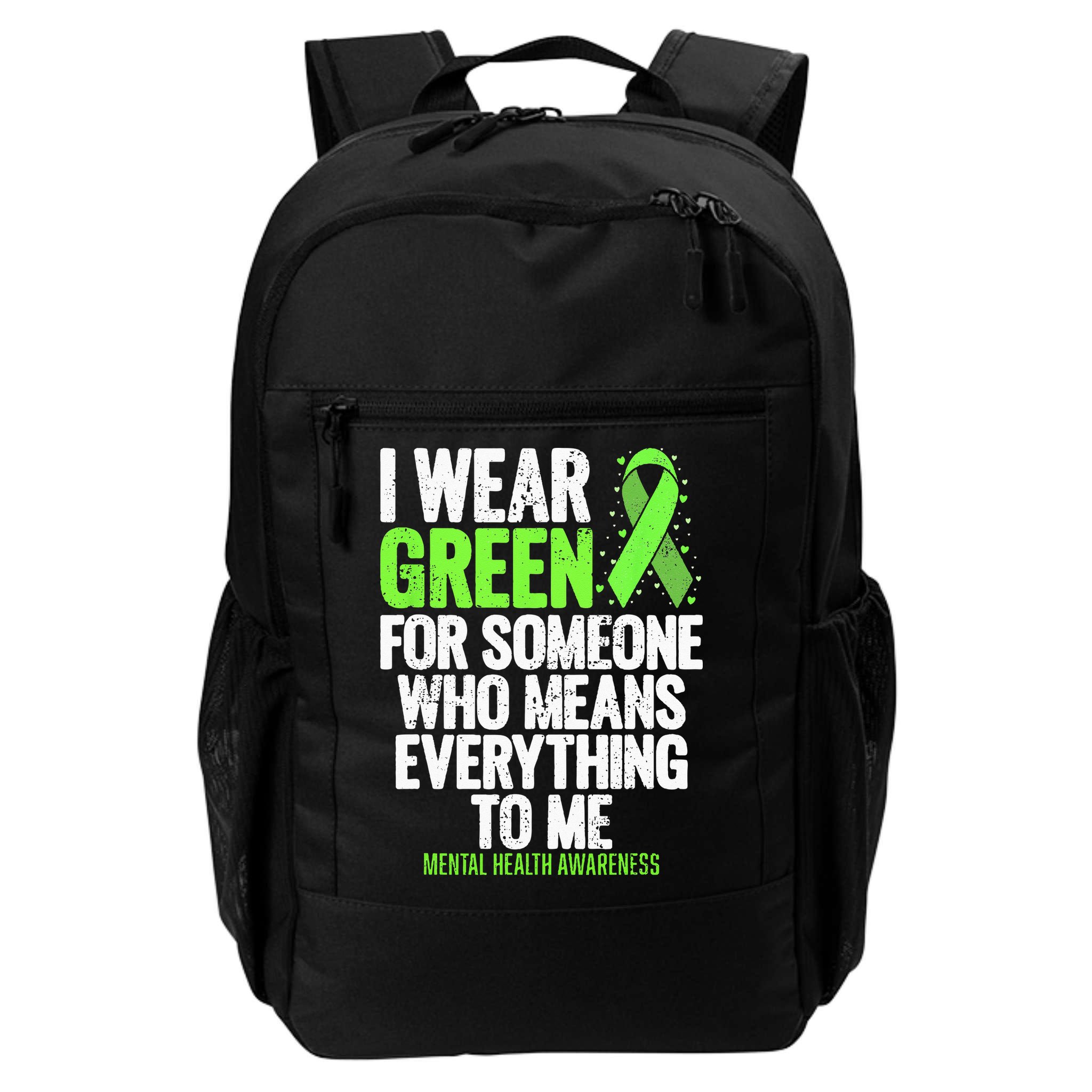 I Wear Green Ribbon Fight The Stigma Mental Health Awareness Backpack