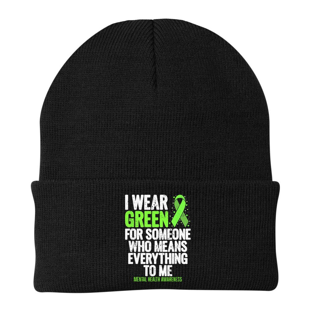I Wear Green Ribbon Fight The Stigma Mental Health Awareness Beanie