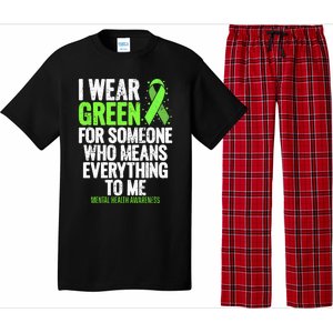 I Wear Green Ribbon Fight The Stigma Mental Health Awareness Pajama Set