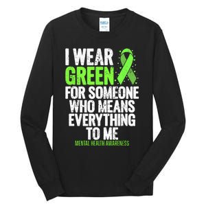 I Wear Green Ribbon Fight The Stigma Mental Health Awareness Tall Long Sleeve T-Shirt