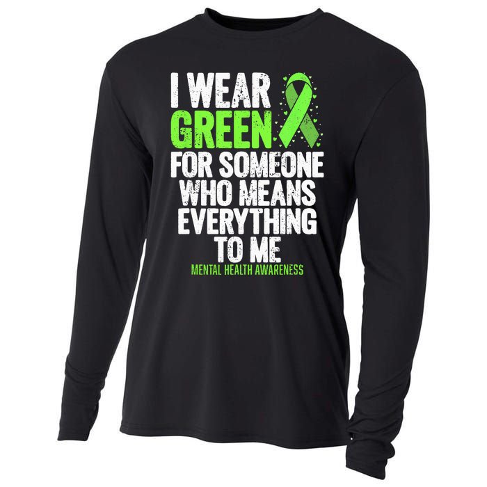 I Wear Green Ribbon Fight The Stigma Mental Health Awareness Cooling Performance Long Sleeve Crew