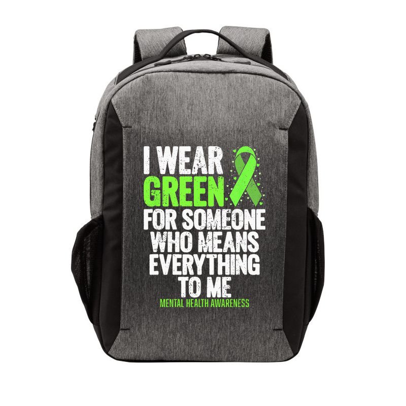 I Wear Green Ribbon Fight The Stigma Mental Health Awareness Vector Backpack