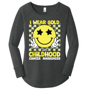 I Wear Gold For Childhood Cancer Awareness Women's Perfect Tri Tunic Long Sleeve Shirt