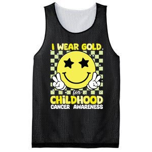 I Wear Gold For Childhood Cancer Awareness Mesh Reversible Basketball Jersey Tank