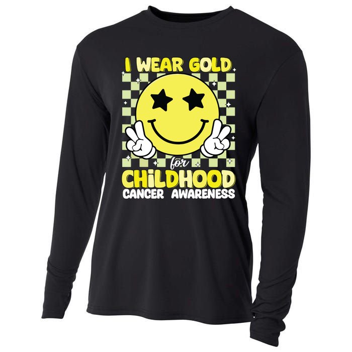 I Wear Gold For Childhood Cancer Awareness Cooling Performance Long Sleeve Crew