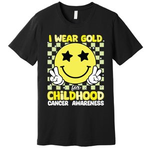 I Wear Gold For Childhood Cancer Awareness Premium T-Shirt