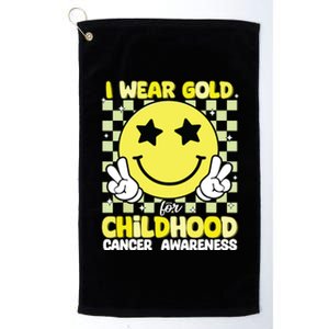 I Wear Gold For Childhood Cancer Awareness Platinum Collection Golf Towel