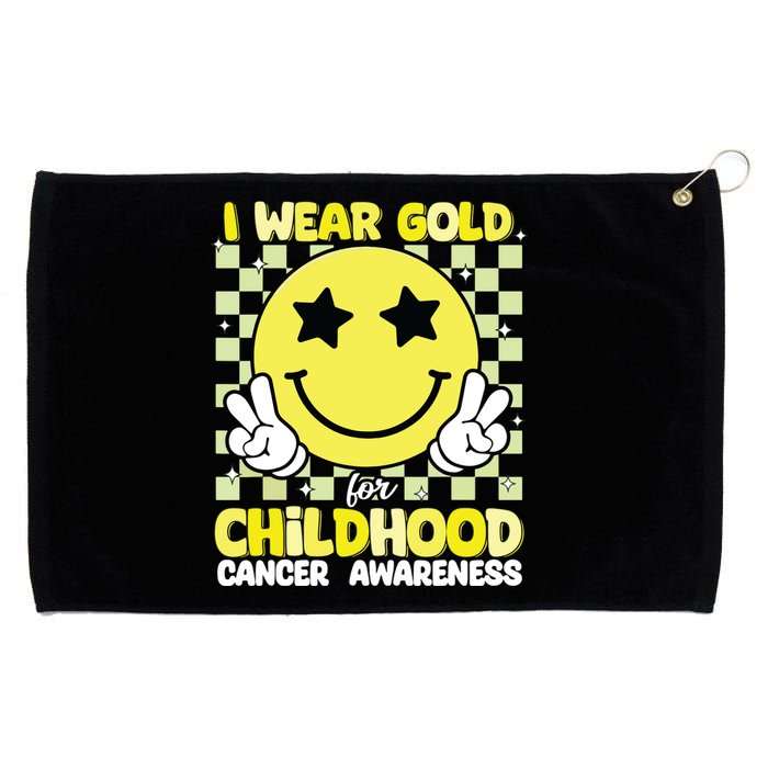 I Wear Gold For Childhood Cancer Awareness Grommeted Golf Towel