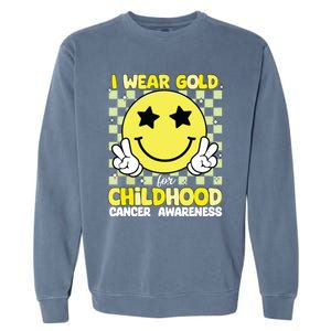 I Wear Gold For Childhood Cancer Awareness Garment-Dyed Sweatshirt