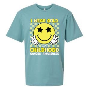 I Wear Gold For Childhood Cancer Awareness Sueded Cloud Jersey T-Shirt