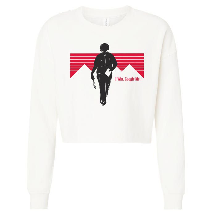 I Win Google Me Cropped Pullover Crew