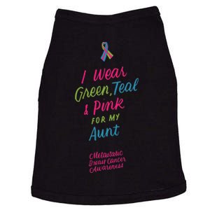 I Wear Green Teal And Pink_ For My Aunt Metastatic Cancer Doggie Tank