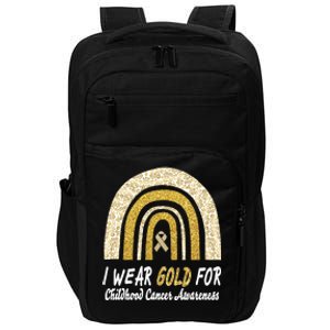 I Wear Gold Boho Gold And Leopard Pint Rainbow Impact Tech Backpack