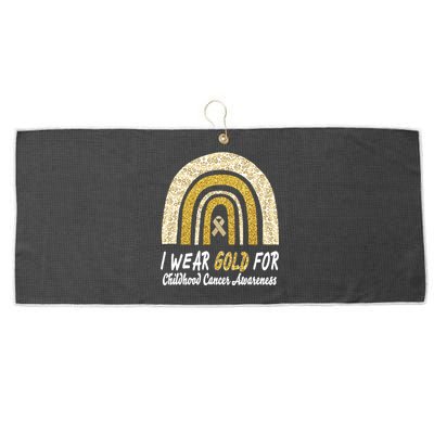 I Wear Gold Boho Gold And Leopard Pint Rainbow Large Microfiber Waffle Golf Towel