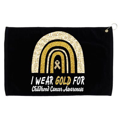 I Wear Gold Boho Gold And Leopard Pint Rainbow Grommeted Golf Towel