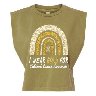 I Wear Gold Boho Gold And Leopard Pint Rainbow Garment-Dyed Women's Muscle Tee