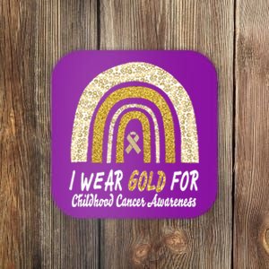 I Wear Gold Boho Gold And Leopard Pint Rainbow Coaster