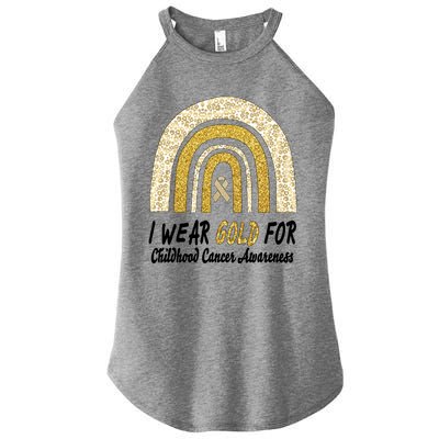 I Wear Gold Boho Gold And Leopard Pint Rainbow Women’s Perfect Tri Rocker Tank