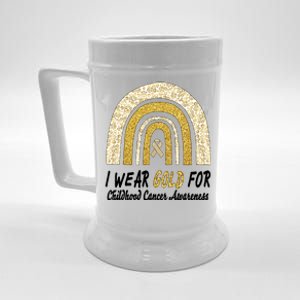 I Wear Gold Boho Gold And Leopard Pint Rainbow Beer Stein