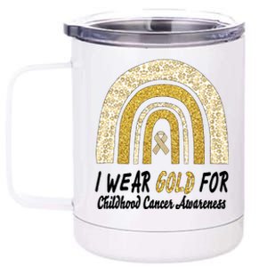 I Wear Gold Boho Gold And Leopard Pint Rainbow 12 oz Stainless Steel Tumbler Cup