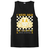 I Wear Gold For Childhood Cancer Awareness Smile Face Groovy PosiCharge Competitor Tank