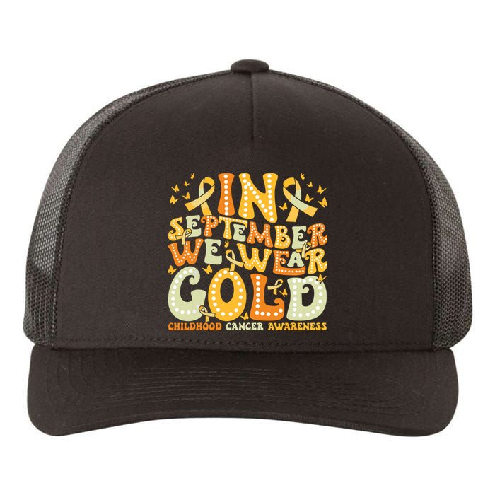 I Wear Gold For My Son Childhood Cancer Awareness Yupoong Adult 5-Panel Trucker Hat