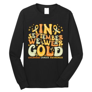 I Wear Gold For My Son Childhood Cancer Awareness Long Sleeve Shirt