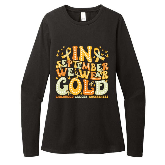 I Wear Gold For My Son Childhood Cancer Awareness Womens CVC Long Sleeve Shirt