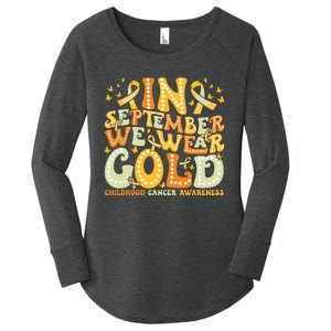 I Wear Gold For My Son Childhood Cancer Awareness Women's Perfect Tri Tunic Long Sleeve Shirt