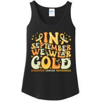 I Wear Gold For My Son Childhood Cancer Awareness Ladies Essential Tank