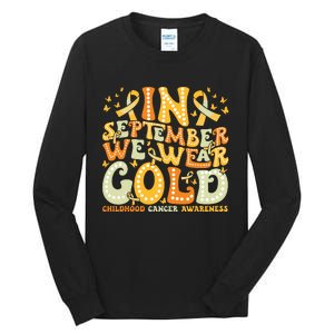 I Wear Gold For My Son Childhood Cancer Awareness Tall Long Sleeve T-Shirt