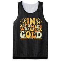 I Wear Gold For My Son Childhood Cancer Awareness Mesh Reversible Basketball Jersey Tank